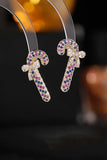 Lutaotie Zircon Bow Cane Earrings