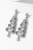 Lutaotie Zircon Snowflake Christmas Tree Earrings