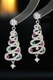 Lutaotie Zircon Snowflake Christmas Tree Earrings