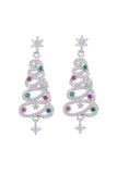 Lutaotie Zircon Snowflake Christmas Tree Earrings