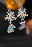 Lutaotie Zircon Snowflake Hat Boots Earrings