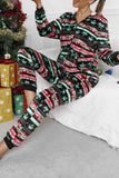 Lutaotie Christmas Printed Hooded Loungewear Jumpsuit