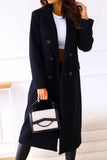 Lutaotie Lapel Double Breasted Long Sleeve Coat