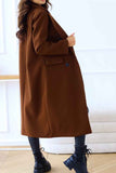 Lutaotie Lapel Double Breasted Long Sleeve Coat