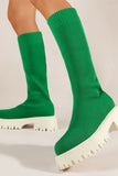 Lutaotie Knitted Platform Knee High Boots