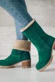 Lutaotie Furry Solid Chunky Ankle Boots