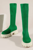 Lutaotie Knitted Platform Knee High Boots