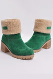 Lutaotie Furry Solid Chunky Ankle Boots