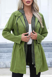 Lutaotie Strappy Patchwork Hooded Zip Up Trench Coat