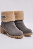 Lutaotie Furry Solid Chunky Ankle Boots