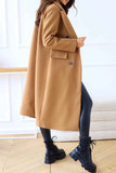 Lutaotie Lapel Double Breasted Long Sleeve Coat