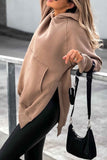 Lutaotie Solid Color Pocket Slit Hoodie