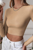 Lutaotie Solid Backless Twist Long Sleeve Tops