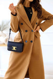 Lutaotie Lapel Double Breasted Long Sleeve Coat