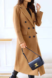 Lutaotie Lapel Double Breasted Long Sleeve Coat