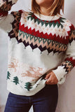 Lutaotie Drop Shoulder Crew Neck Long Sleeve Sweater