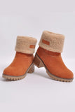 Lutaotie Furry Solid Chunky Ankle Boots