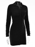 lutaotie Makayla Long Sleeve Ruched Dress