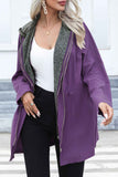 Lutaotie Strappy Patchwork Hooded Zip Up Trench Coat