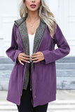 Lutaotie Strappy Patchwork Hooded Zip Up Trench Coat