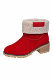 Lutaotie Furry Solid Chunky Ankle Boots