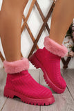 Lutaotie Suede Fleece Lined Platform Ankle Boots