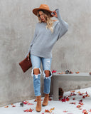 lutaotie This Time Around Ribbed Dolman Sweater - Heather Grey