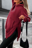 Lutaotie Solid Color Pocket Slit Hoodie