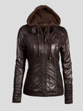 lutaotie Women Jackets Faux Leather Jacket