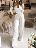 lutaotie Solid Long Sleeve Slim Fit Jumpsuit