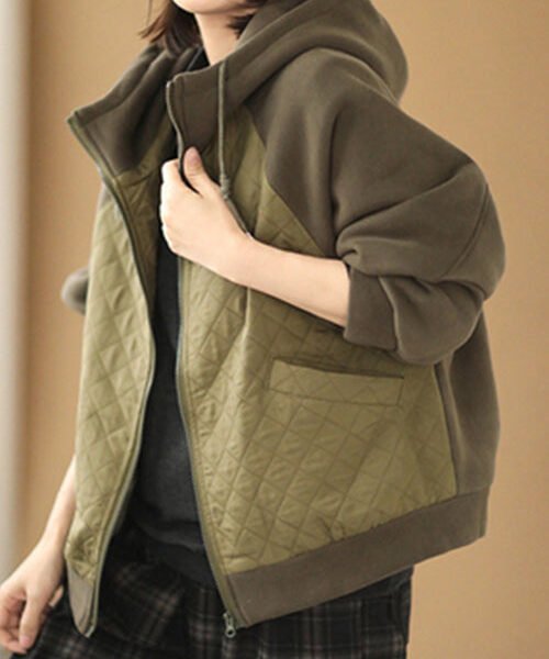 DIY Green Hooded Patchwork Cotton Sweatshirt Coats Spring