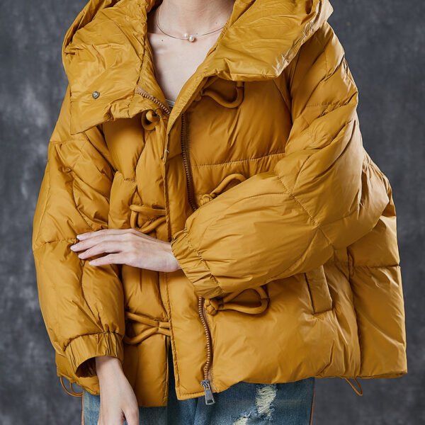 Yellow Warm Duck Down Down Coat Chinese Button Winter