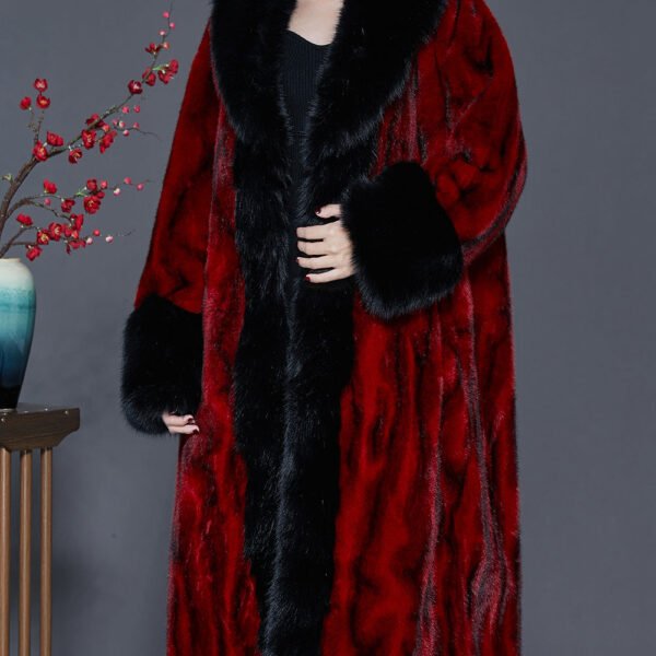 Fine Mulberry Oversized Striped Faux Fur Coats Spring